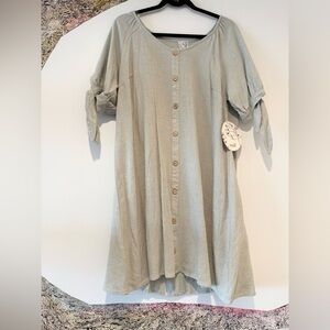 NWT Anthropologie Naif Saige Linen Blend Casual Dress X Large